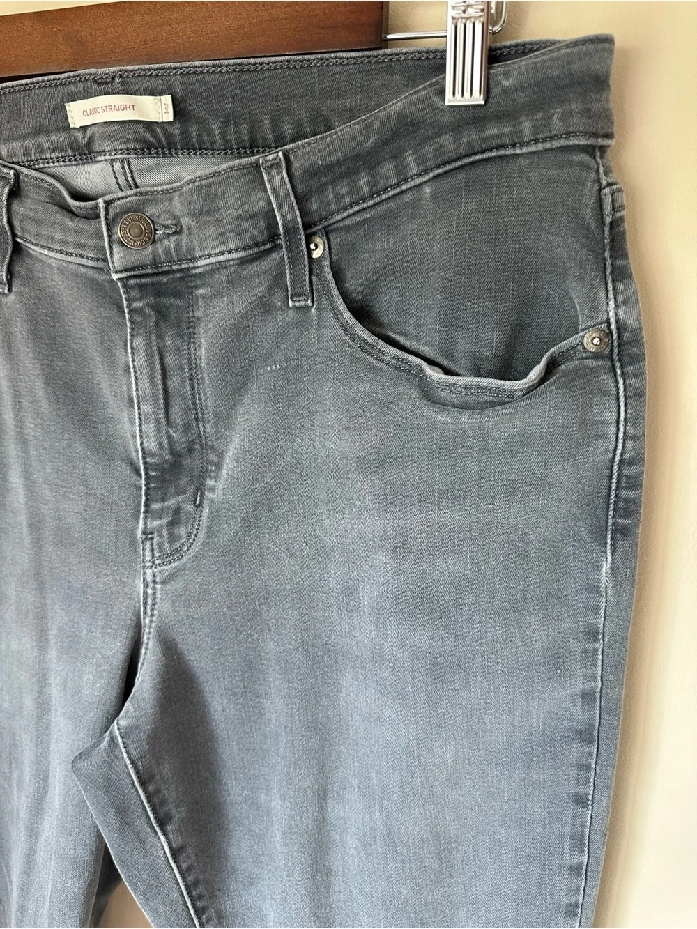 Levi’s Men’s 32x30 Slim Straight Jeans Slate Gray Classic Denim Pants - Picture 2 of 7